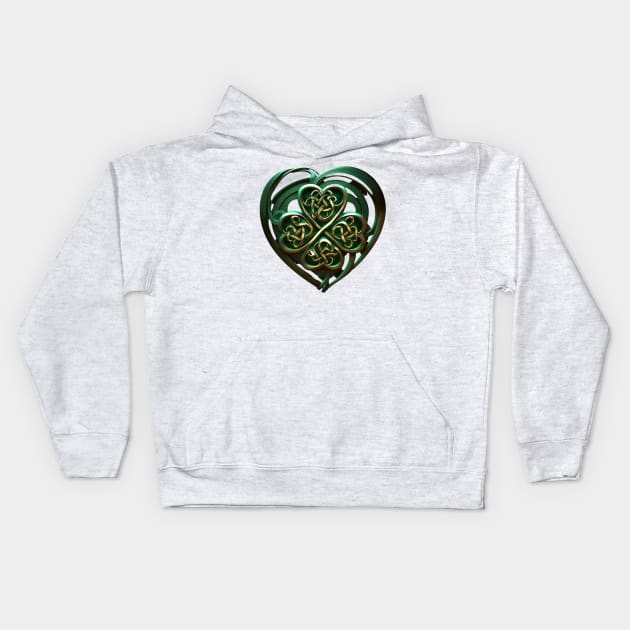 Shamrock Celtic heart Kids Hoodie by presstex.ua@gmail.com